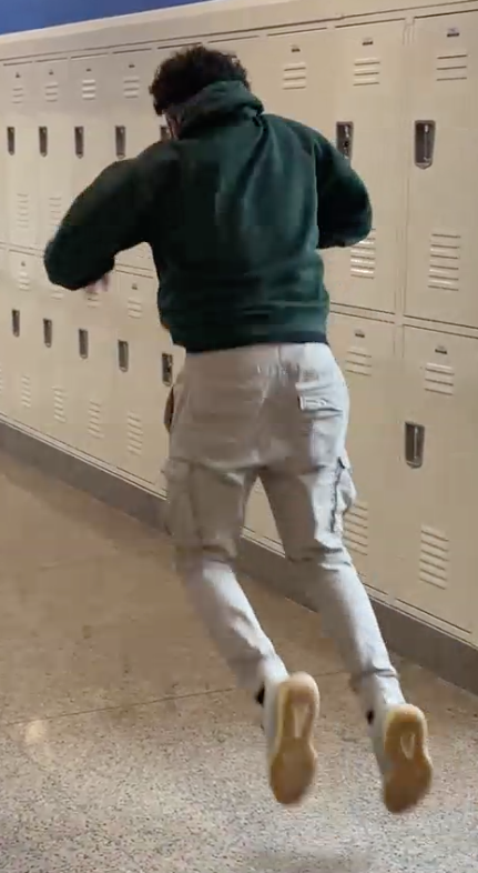 Student leaping to record acceleration levels