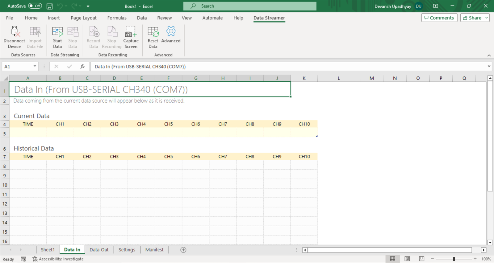 Real-Time Data Analysis with Excel Data Streamer and Databot - databot™