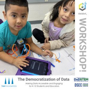 Two KG aged students working with databot exploring CO2 levels.