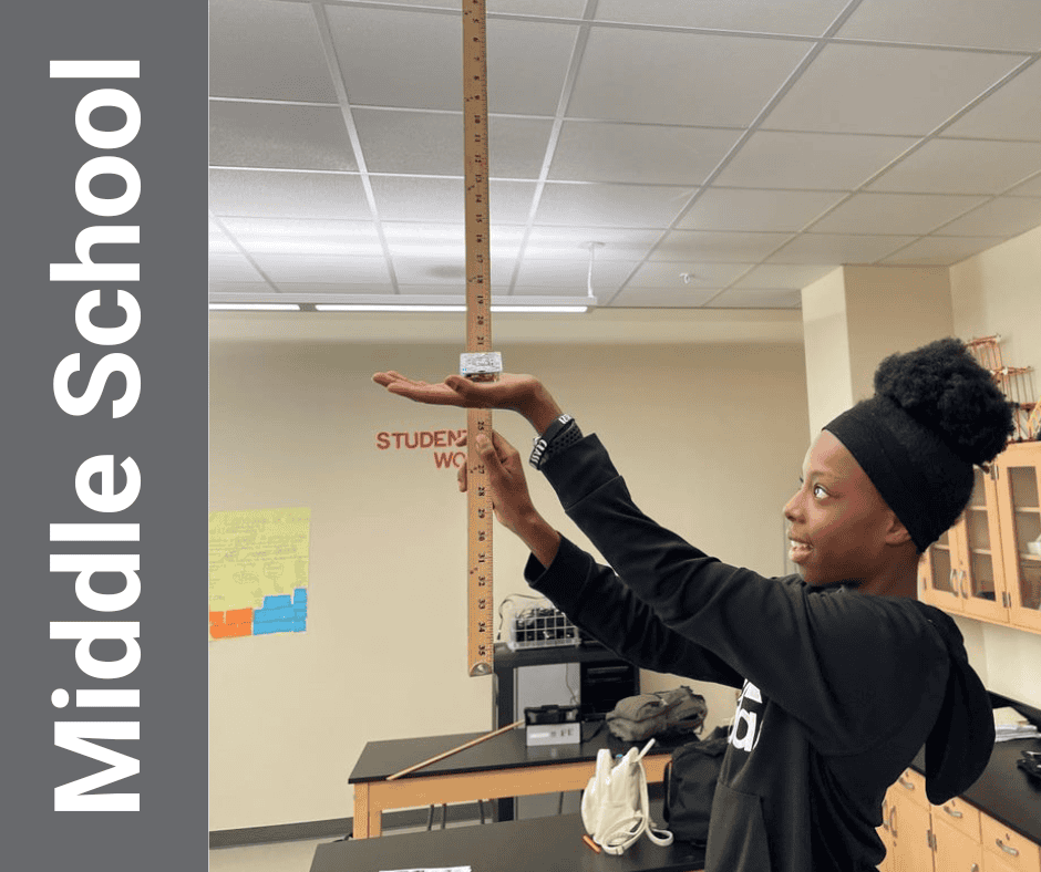 Middle school student exploring the relationship between light intensity and distance from a light source.