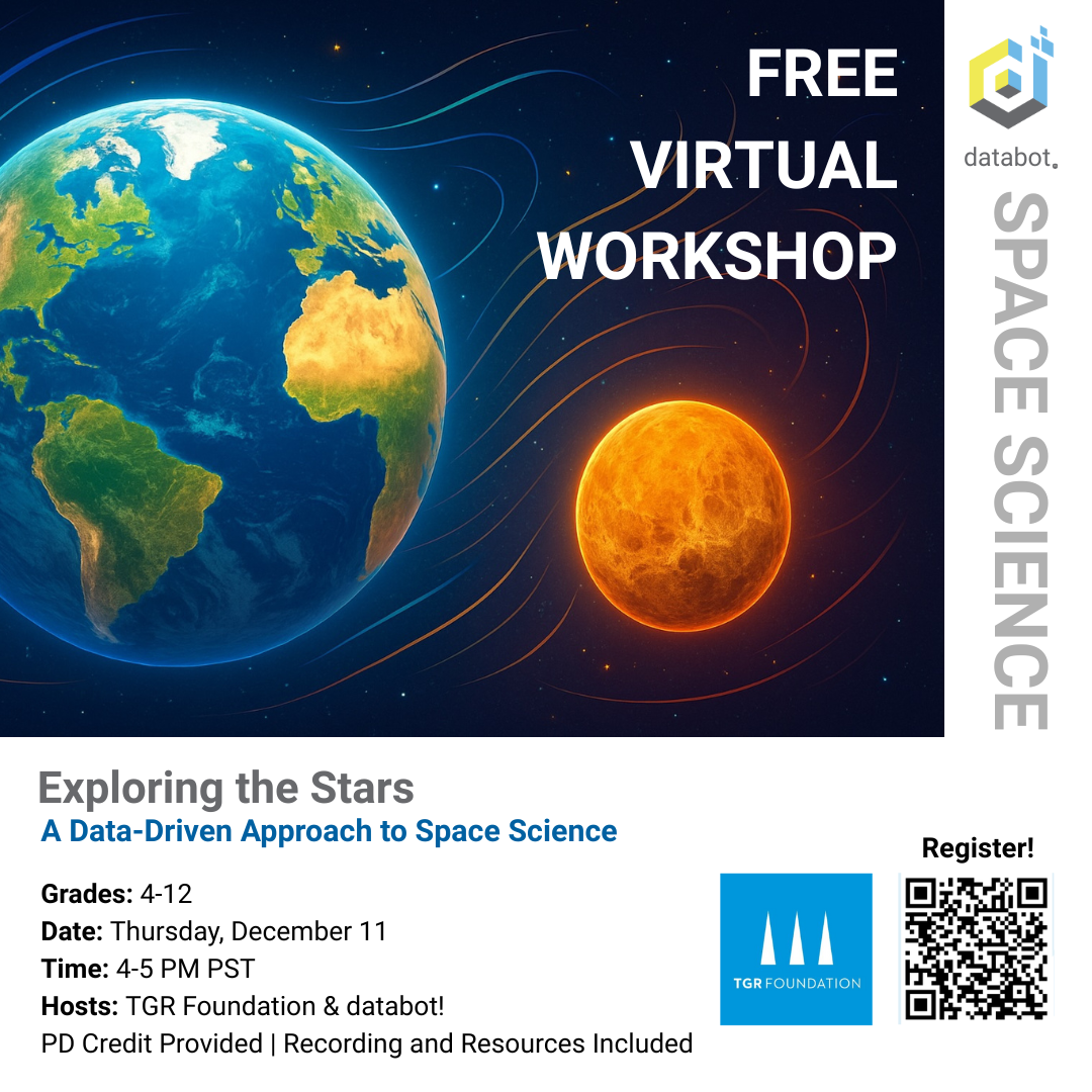 Exploring the Stars workshop banner featuring an illustrated Earth and Venus and swirling lines of energy.