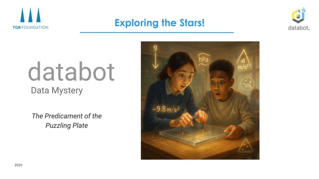 AI rendered image of two middle school age students attempting lift an acrylic plate from a table top using a brass handle. The plate is not budging.