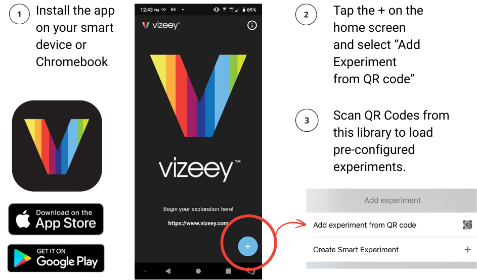 basic installation instructions for the vizeey app