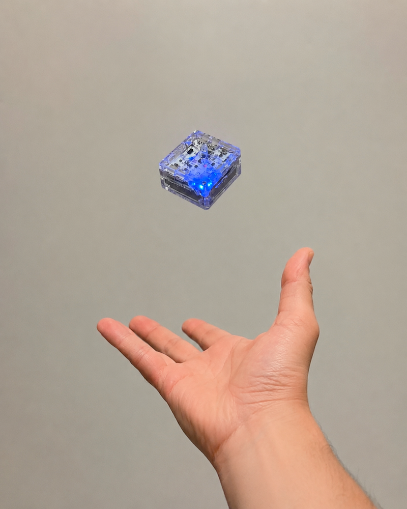 Hand tossing a Databot.