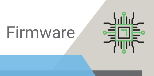 Graphic illustrating a microprocessor and the word firmware.