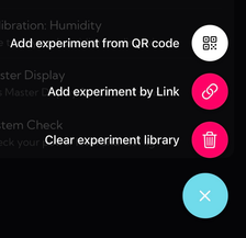 Screen capture of the experiment manager options in Vizeey.