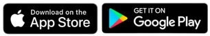 App store and Play Store logos.