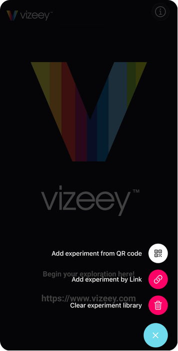 Vizeey Experiment Manager screen capture