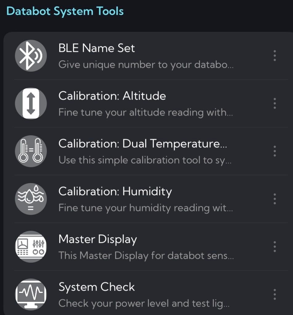 Screen capture of the Vizeey system tools menu.